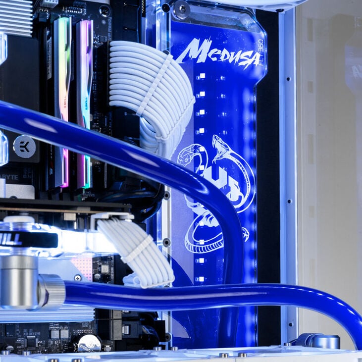 Gaming PC Blue Medusa XL, Intel Core i9-14900K, NVIDIA GeForce RTX 5080 - Custom Water Cooling image number 6