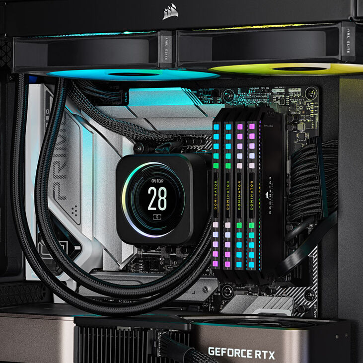 Corsair Dominator Platinum RGB DDR5-6400 RAM, CL32, XMP - 32 GB Dual-Kit, black image number 6