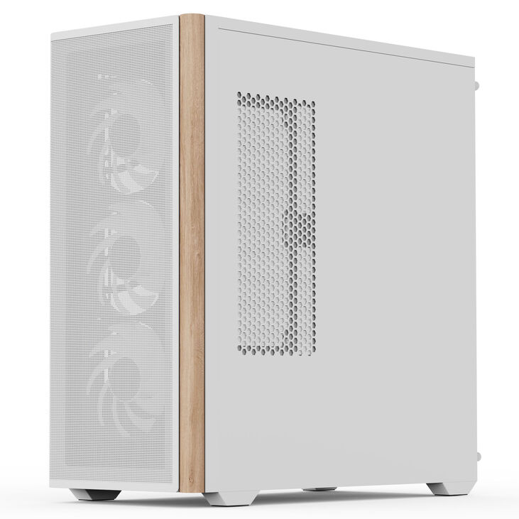 Aerocool D501A PC case, Mid Tower, ATX, Tempered Glass - white image number 1