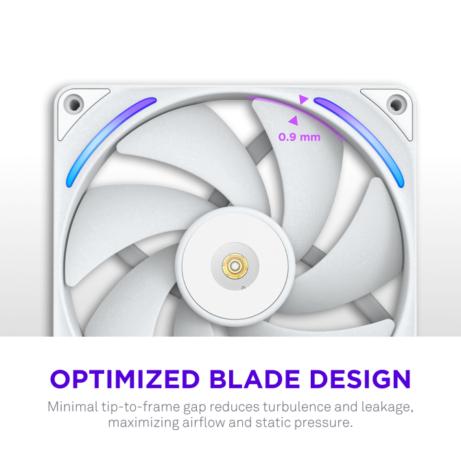 NZXT F140X RGB Case Fan, LCP Rotor, Hybrid Bearing, aRGB - White, 140mm image number 11