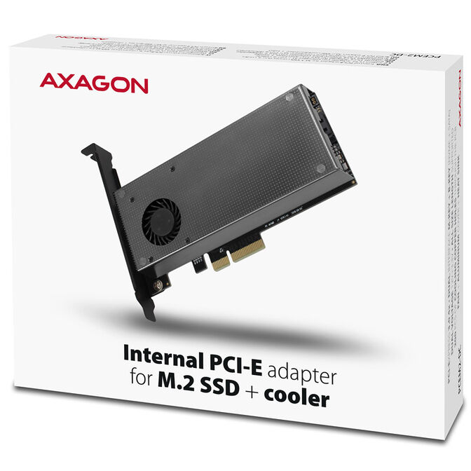 AXAGON PCEM2-DC PCIe-3.0-x4-Adapter, 1x M.2-NVMe, 1x M.2-SATA, bis 22110 - aktive K&uuml;hlung image number 9
