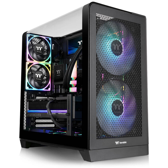 Thermaltake View 390 Air PC Case, Mid Tower, ATX, ARGB, Tempered Glass - Black image number 4