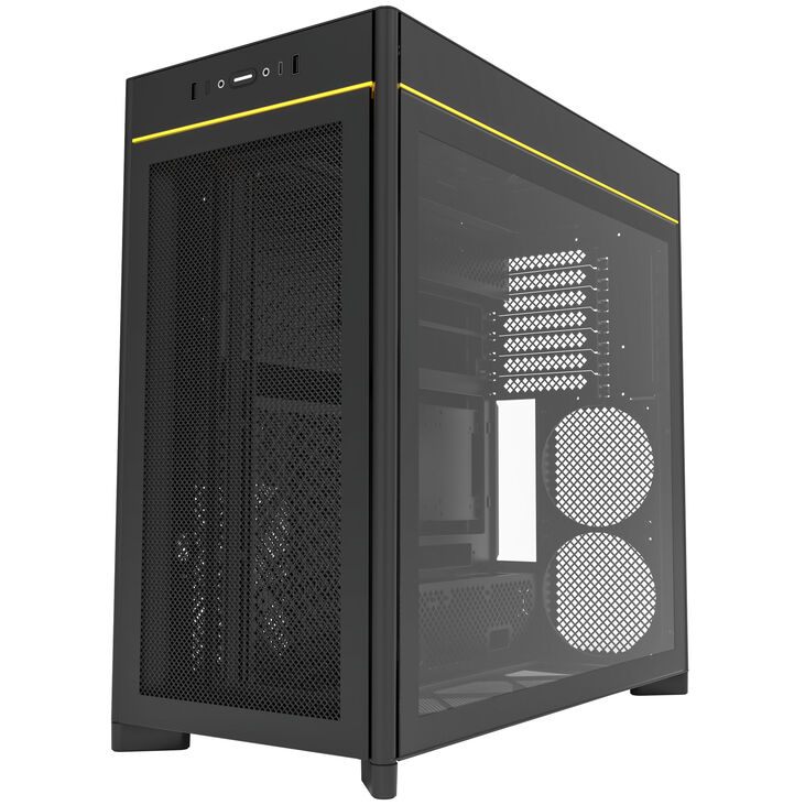 Montech HS01 PC case, midi tower, ATX, aRGB, tempered glass - black image number 3