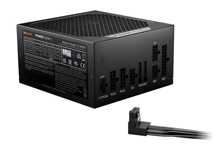 be quiet! Power Zone 2 80 PLUS Platinum power supply, fully modular, ATX 3.1, PCIe 5.1 - 850 watts, black image number 2