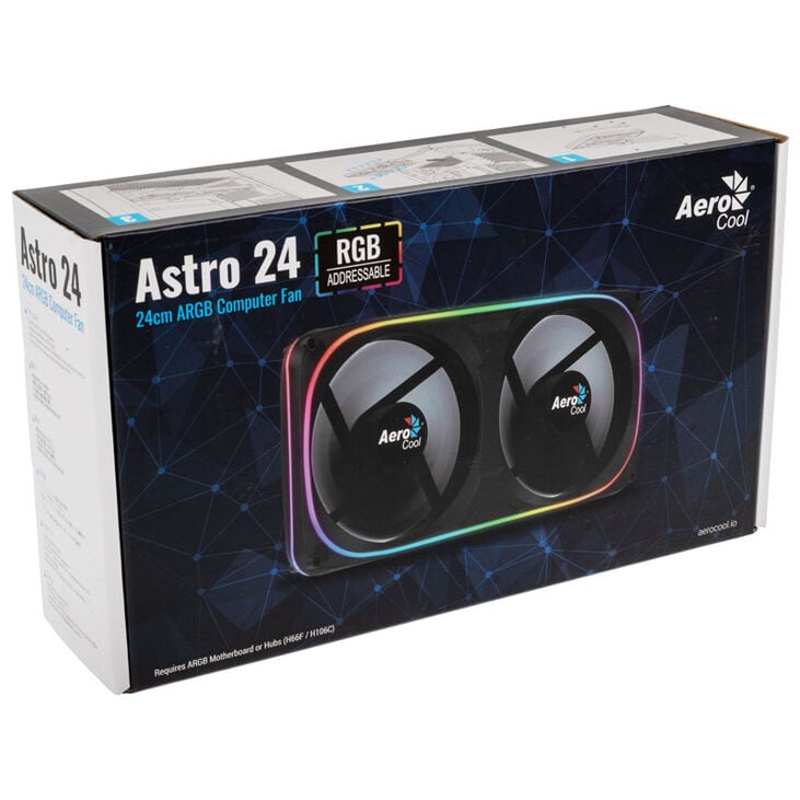 Aerocool Astro 24 Dual ARGB LED Fan - 240mm image number 7