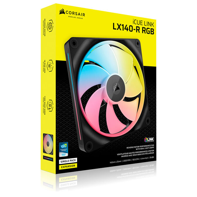 Corsair iCUE Link LX140-R RGB L&uuml;fter, PWM - 140mm, schwarz image number 10
