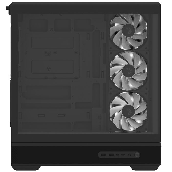Aerocool P500B PC Case, Midi Tower, ATX, Tempered Glass, RGB - Black image number 5