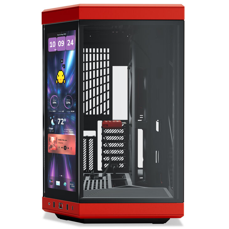 Hyte Y70 Touch Infinite PC-Gehäuse, Midi-Tower, ATX, Tempered Glass - Black Cherry image number 2