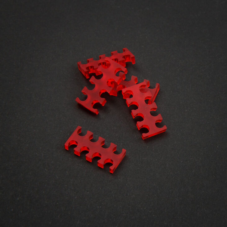 King Mod Service 8-Slot Cable Comb 3mm small - red - set of 5 image number 0
