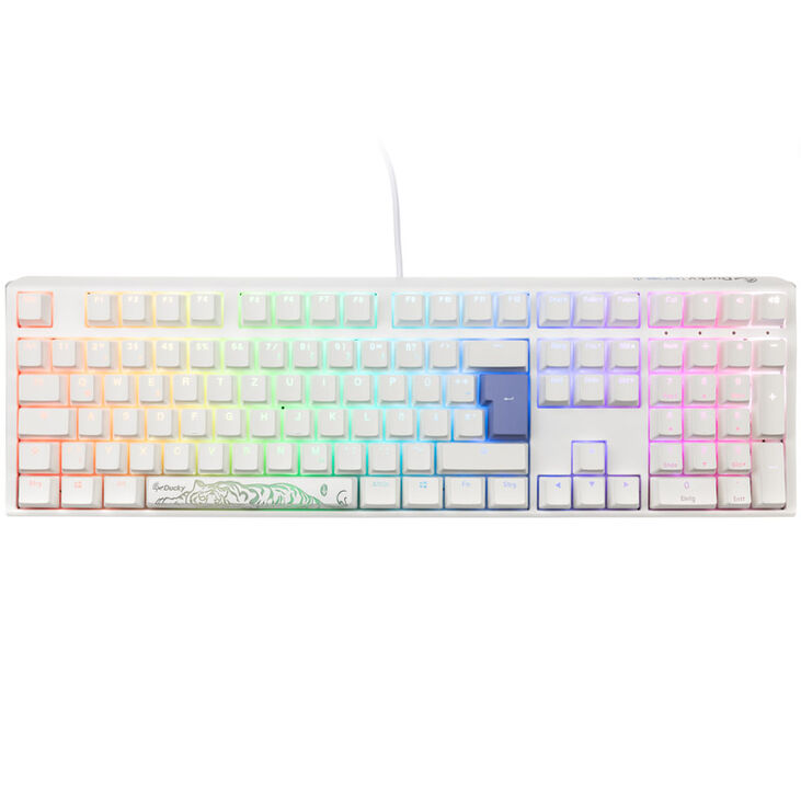 Ducky One 3 Classic Pure White Gaming Tastatur, RGB LED - MX-Blue image number 1