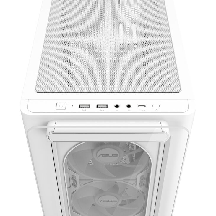 ASUS A23 PLUS PC-Gehäuse, Mini-Tower, Micro-ATX, RGB, Tempered Glass - weiß image number 4