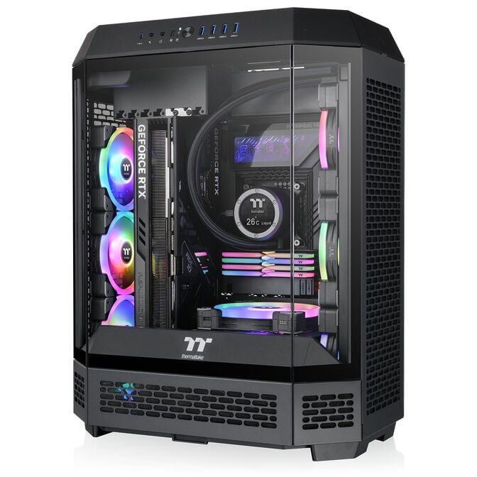 Thermaltake The Tower 600 PC Case, Mid Tower, ATX, Tempered Glass &ndash; includes 2x 140mm Fans, Black image number 5
