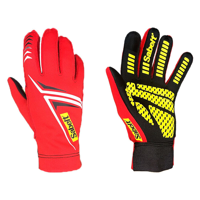 Sabelt G34 Sim Gloves Racing-Handschuhe, touch-fähig, Silikon-Handfläche, 216-223mm Umfang - rot, S