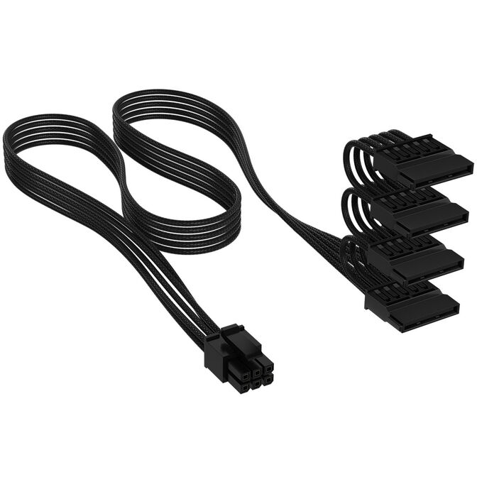 Corsair Kabel, Type 4, SATA Power Connector, 405mm, 520mm, 635mm, 750mm, einzeln ummantelt - schwarz image number 0