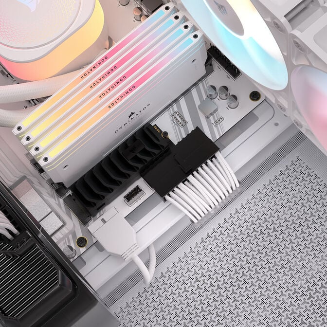 Corsair Premium Sleeved 24-Pin-ATX-Kabel, f&uuml;r Typ-5-Netzteil - wei&szlig; image number 3