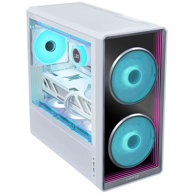 Lian Li LANCOOL 217 INF PC Case Bundle + 3x UNI FAN SL-INF 120 Reverse Blade Fans - White image number 3