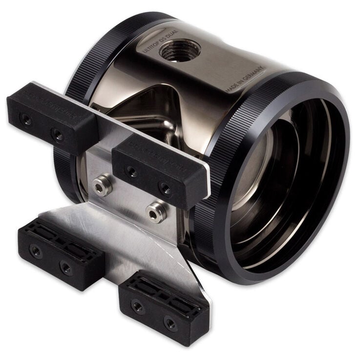 aqua computer ULTITOP DUAL D5 MIRROR Pump Top for two D5 pumps - black image number 1
