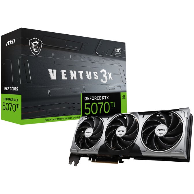 MSI GeForce RTX 5070 Ti Ventus 3X OC, 16384 MB GDDR7 image number 0
