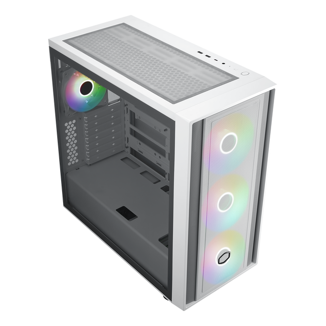Cooler Master MasterBox 600 ARGB PC-Geh&auml;use, Midi-Tower, E-ATX, RGB, Tempered Glass - wei&szlig; image number 2