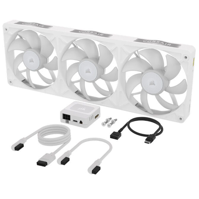 CORSAIR iCUE LINK RX360 II Unified Frame RGB Triple-Fan PWM-L&uuml;fter, 2.100U/min - mit Controller, wei&szlig; image number 4