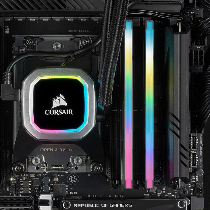 Corsair Vengeance RGB Pro SL DDR4-3600 RAM, CL18, AMD-XMP - 16 GB Dual-Kit, schwarz image number 6