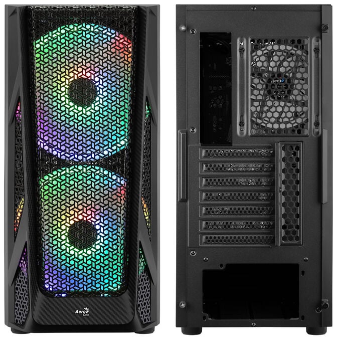 Aerocool AirHawk Duo Midi-Tower, Tempered Glass - schwarz image number 2