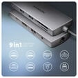 AXAGON HMC-8HLSA USB-C 3.2 Gen 1 hub, 3x USB-A + 4K/30Hz HDMI + SD/microSD, GLAN, Audio, PD 100W, 20cm USB-C cable image number null