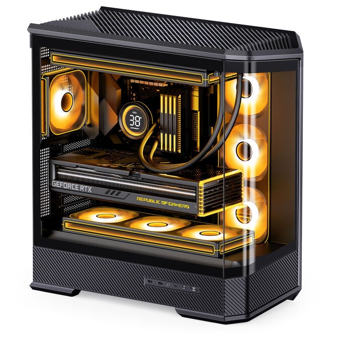 Jonsbo D400 PC-Geh&auml;use, Midi Tower, ATX, Tempered Glass - schwarz image number 8