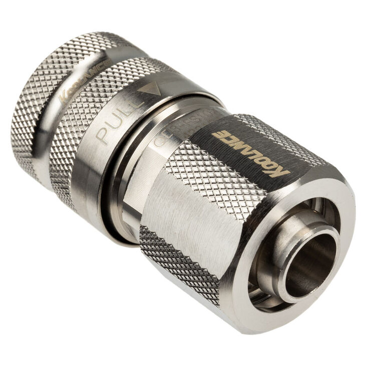 Koolance QD3 Schnellverschluss gerade weiblich auf 16/10mm - no-spill, silber image number 1