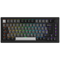 AKKO 5075B Gaming Tastatur, RGB - Lavendar Purple Pro Switches, ISO DE/UK/Nordic, schwarz & silber