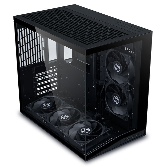 Lian Li O11 Dynamic Mini V2 Flow PC Case, Mini Case, ATX, Tempered Glass - includes 5x 120mm Fans, Black image number 2