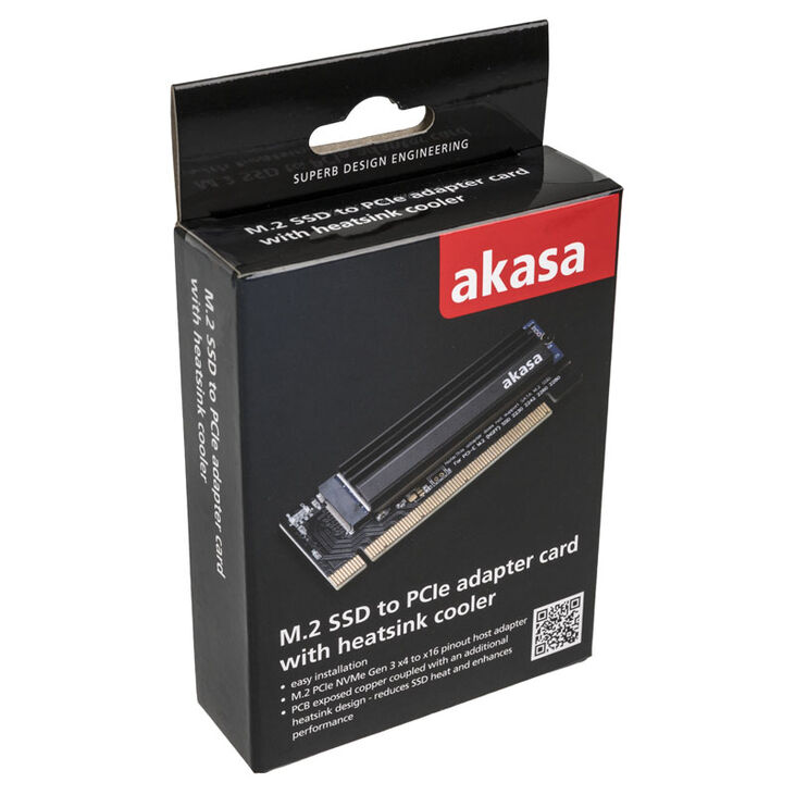 Akasa M.2 PCIe Adapter mit Kühler - schwarz image number 5
