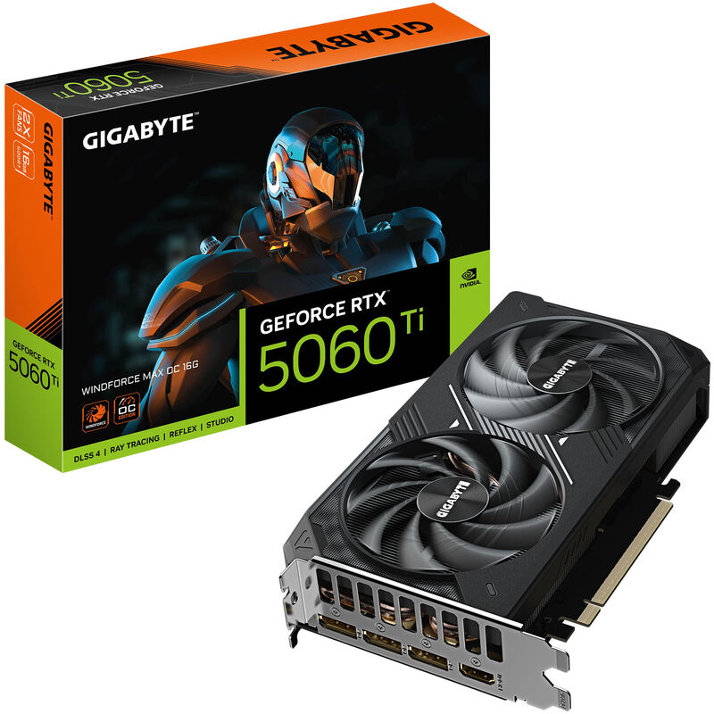 Graphics Card GIGABYTE GeForce RTX 5060 Ti Windforce MAX OC 16G, 16384 MB GDDR7