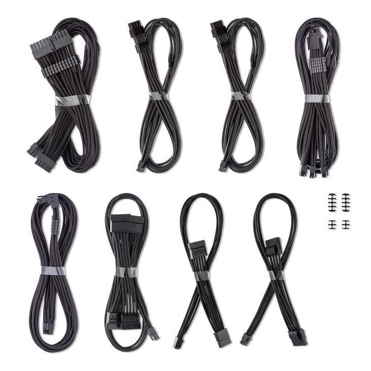 CableMod C-Series Pro ModMesh Kabelset, 2x 12V-2x6-Kabel, StealthSense, für Corsair Type 5 RMx Shift PSUs - schwarz, 65cm image number 3