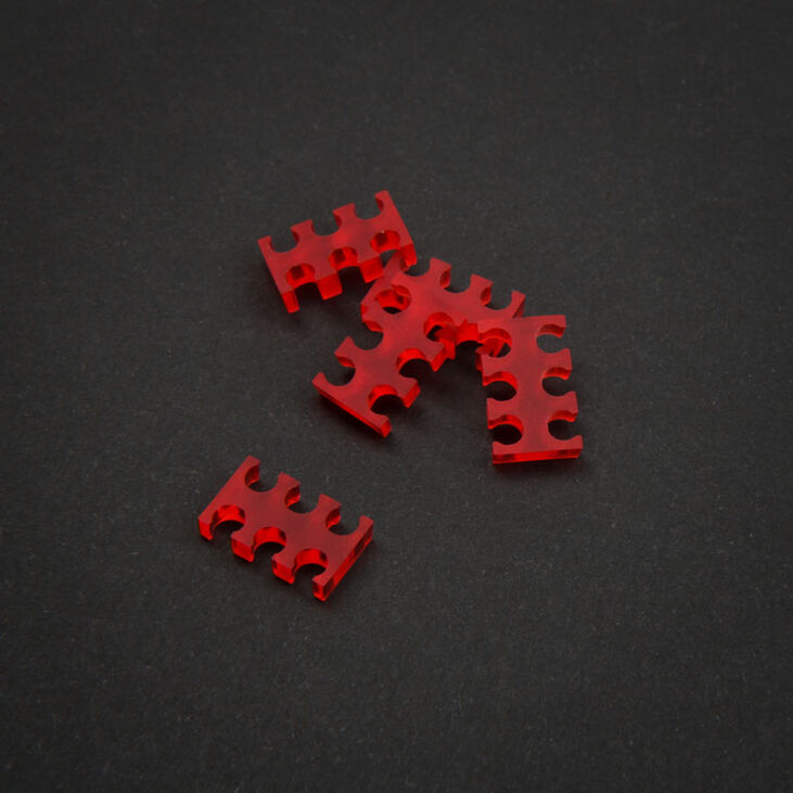 King Mod Service 6-Slot Kabelkamm 4mm groß - rot - 5er Set image number 0