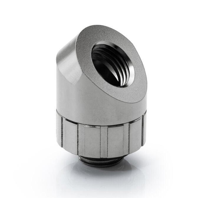 Bitspower Artemis 45 Grad Fitting - drehbar, platinum grau image number 0