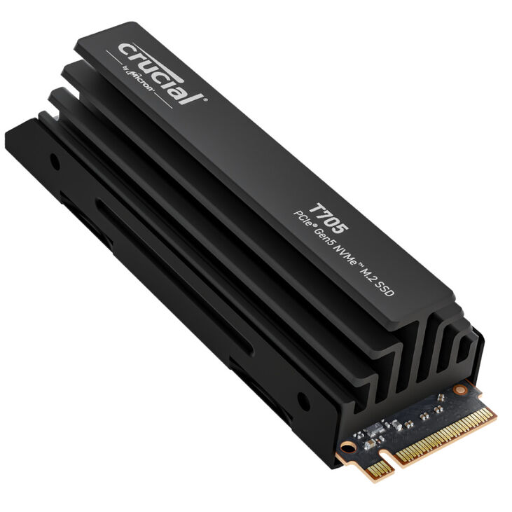Crucial T705 NVMe SSD, PCIe 5.0, M.2 Type 2280, with heatsink - 1TB image number 0