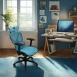 ThunderX3 XTC Ergonomischer B&uuml;rostuhl - schwarz/blau image number null