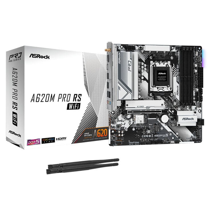ASRock A620M Pro RS WiFi, AMD A620 Mainboard - Sockel AM5, DDR5 image number 0