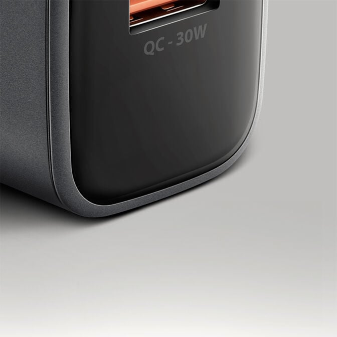 AXAGON ACU-PQ67 GaN Charger, USB-C Power Delivery 3.0, USB-A Quick Charge 4 - grey image number 4