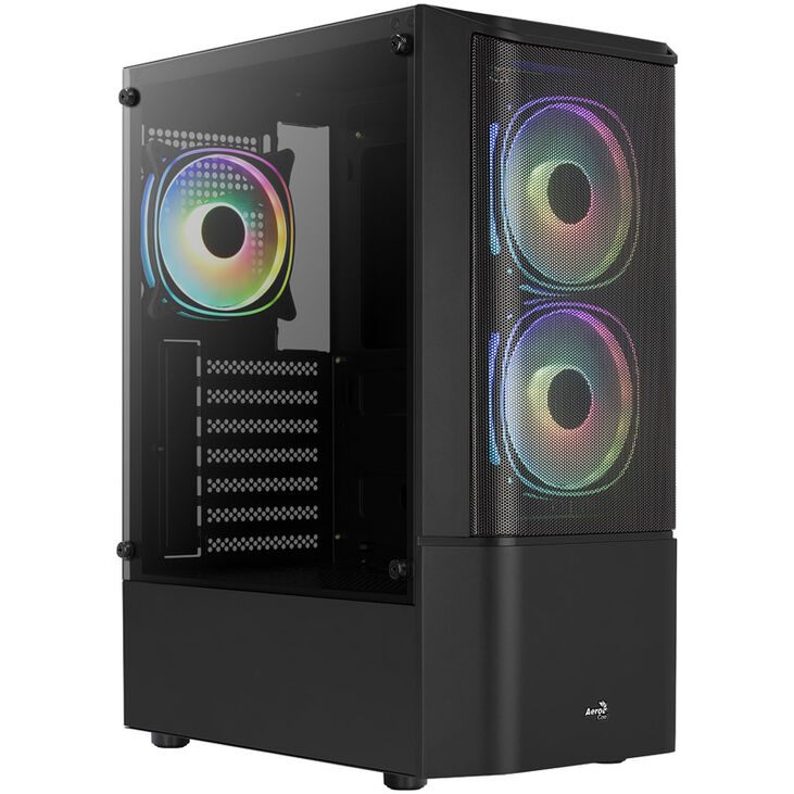 Aerocool Quantum Mesh v3 Mid Tower, RGB, Tempered Glass - Black image number 8