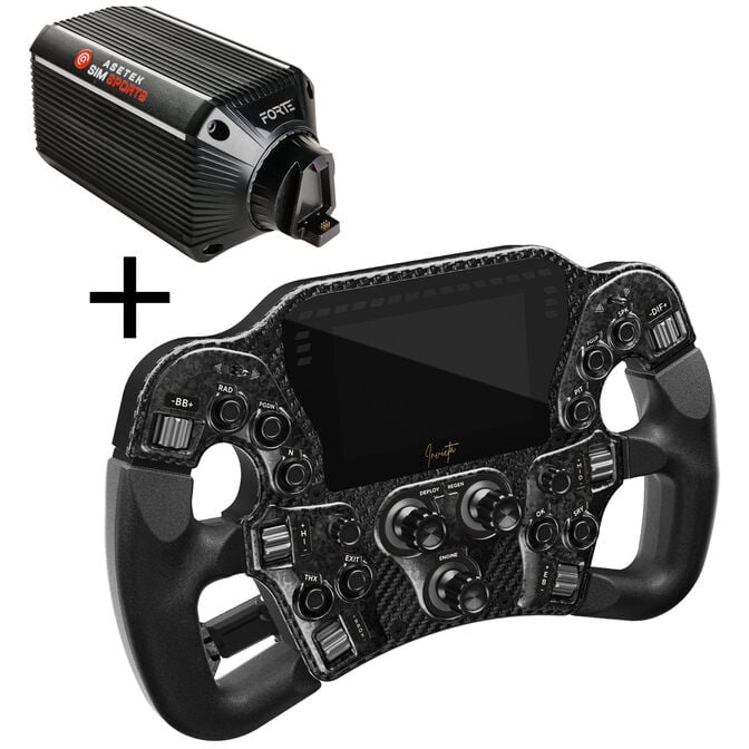 Asetek SimSports Invicta Formula Lenkrad - schwarz + The Forte Wheelbase (18 Nm) image number 0