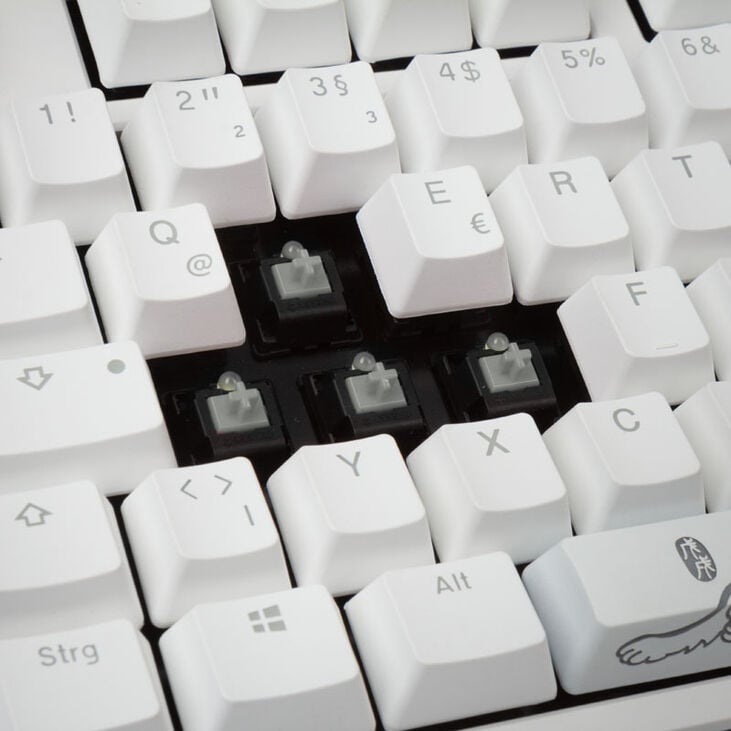 Ducky One 2 White Edition PBT Gaming Keyboard, MX-Speed-Silver, white LED - white image number 8