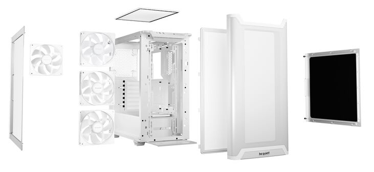 be quiet! Pure Base 501 LX PC-Gehäuse, Midi-Tower, ATX, Tempered Glass - weiß image number 3