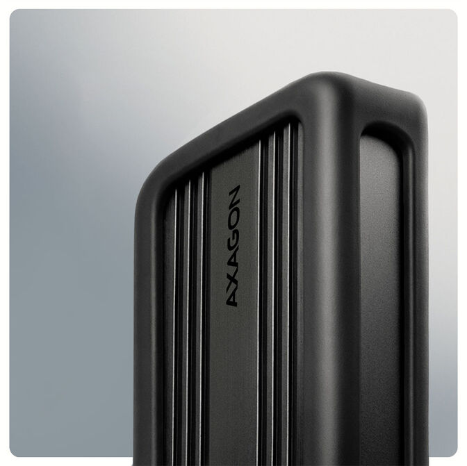 AXAGON EEM2-40G M.2 Enclosure, USB4, 40 Gbit/s, NVMe, Aluminium - Black image number 3