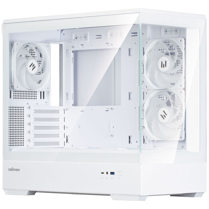 Zalman P30 V2 PC-Gehäuse, Mini-Tower, mATX, RGB, Tempered Glass - weiß image number 2