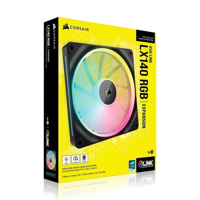 Corsair iCUE Link LX140 RGB, PWM Fan - 140mm, black image number 6