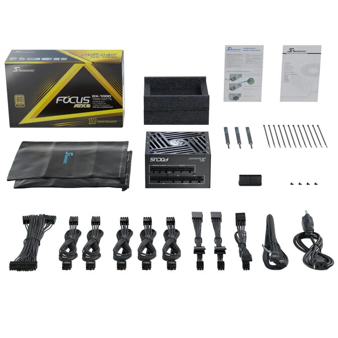 Seasonic Focus GX 80 PLUS Gold power supply, modular - 1000 watts, black image number 9