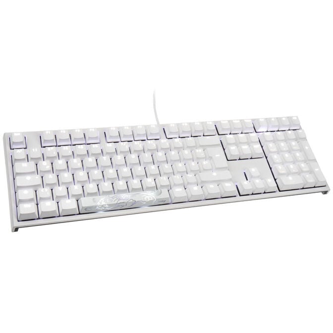 Ducky One 2 White Edition PBT Gaming Keyboard, MX-Blue, white LED - white image number 0