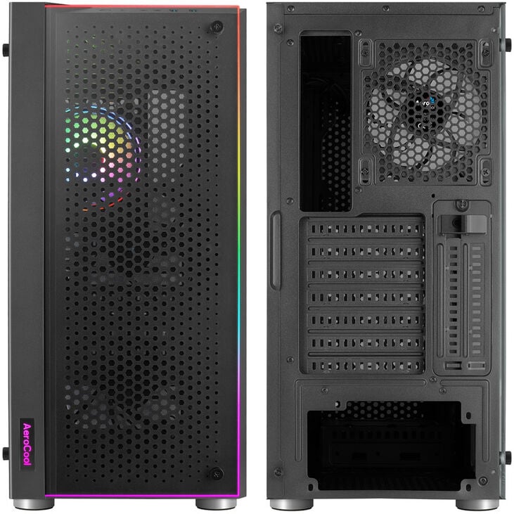 Aerocool Skribble Mid-Tower, Tempered Glass - black image number 3